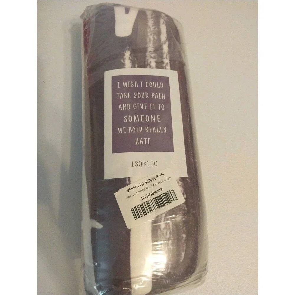 Funny Throw Blanket I Wish I Could Take Your Pain Purple Fleece 50x60 Get Well